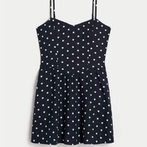 navy blue hollister polka dot mini dress
